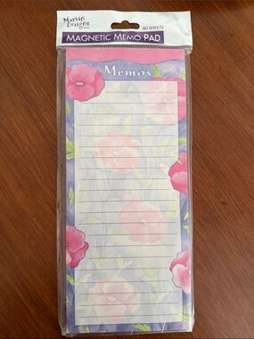 Martin Designs Magnetic Memo Pad - Pink Floral vintage